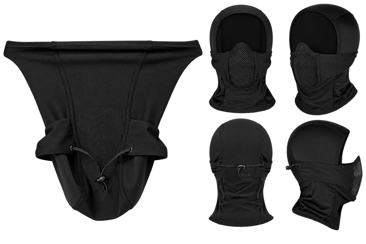 Full Anti cut face protection balaclava tactical mesh mask for outdoor safety clothing black